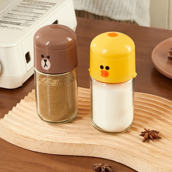 LINE FRIENDS - 按壓式計量 廚房調味樽 Push Type Measuring Seasoning Salt Bottle <LINE_0029>