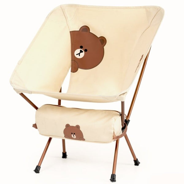 LINE FRIENDS - [布朗熊 杏色] Line Friends x 牧高笛 聯乘 便攜椅子[Brown - Ivory Color] Line Friends x Mugaodi Joint Multiplication Portable Chair