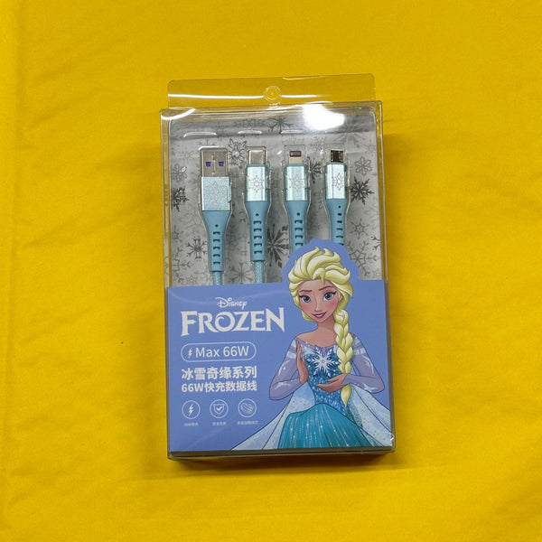 [Disney] Frozen冰雪奇缘 三合一66W極速插電線 (Micro-USB to Lighning and typec and OTG)