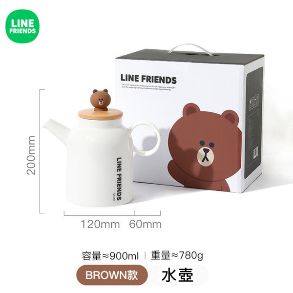 LINE FRIENDS - 布朗熊 熊大 陶瓷 水壺 Brown Bear Ceramic Bottel 900ml