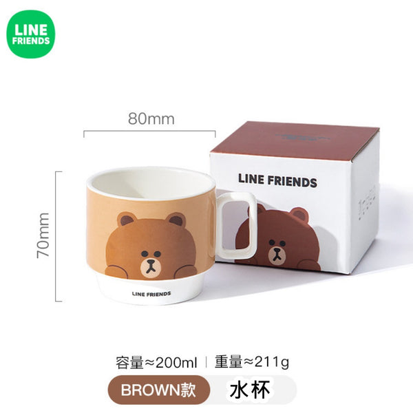 LINE FRIENDS - 200ml 布朗熊 熊大 水杯 陶瓷杯 Brown Bear Ceramic Cup