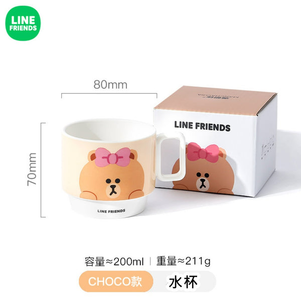 LINE FRIENDS - 丘可 熊 陶瓷水杯 Choco Bear Ceramic Cup Coffee Cup 200ml